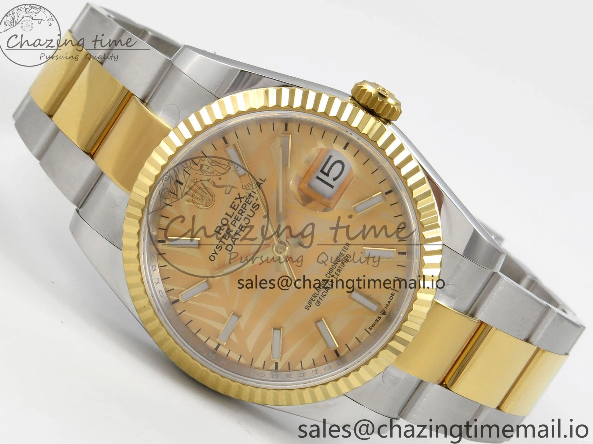 MiroTime 0510 Unisex DateJust 36 SS YG ARF 1:1 Best Edition 904L Steel YG Leaf Dial on Oyster Bracelet SH 92